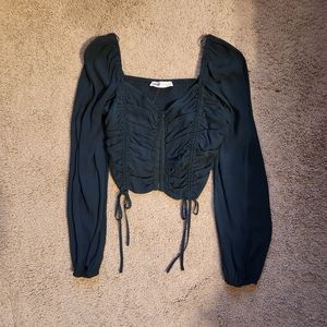 Elodie Hunter Green Crop Top